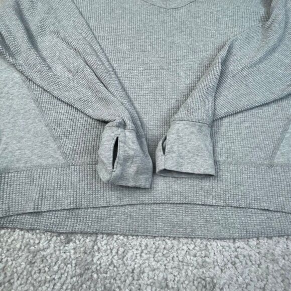 Aerie Offline Wow Waffle Oversized T-Shirt Heather Grey - Picture 5 of 7